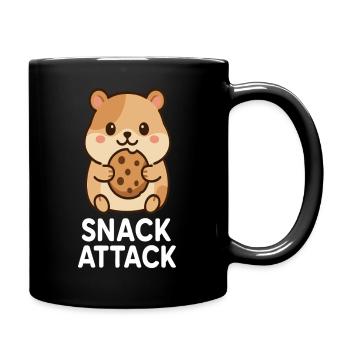 Cuddly hamster with cookie motif - Full Colour Mug - black - Right