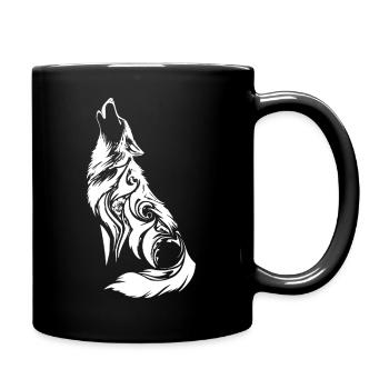 Tribal Wolf Nordic Tattoo - Full Colour Mug - black - Right