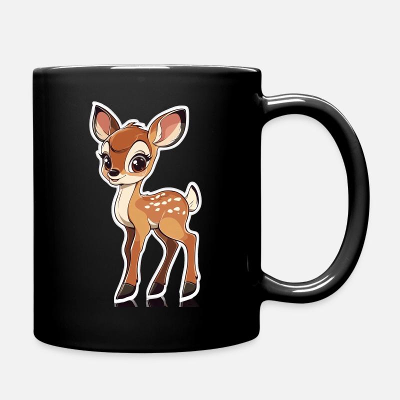 Reh - Tasse einfarbig - Schwarz