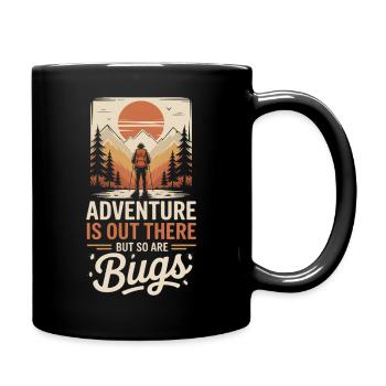 Bergabenteuer Wanderer im Sonnenuntergang - Tasse einfarbig - Schwarz - Rechts