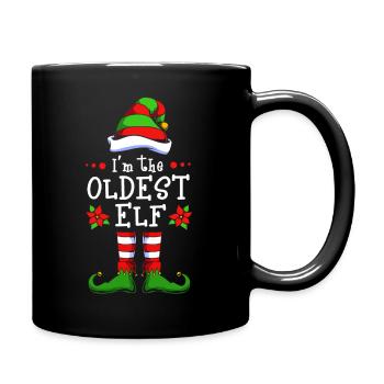 Elfe Elf Weihnachtsgeschenk Opa Vater Alter Mann - Tasse einfarbig - Schwarz - Rechts