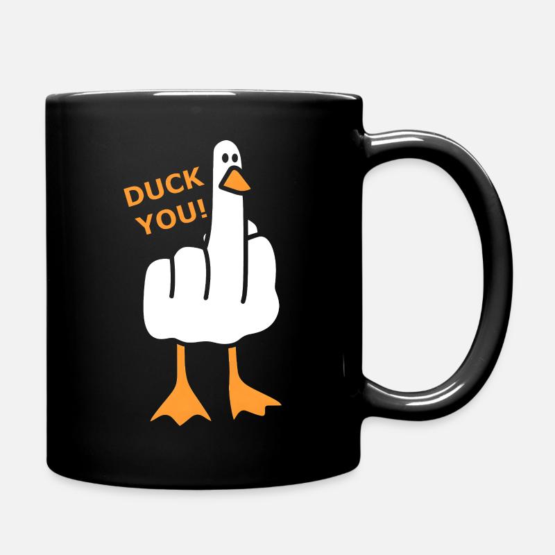 Freche Ente - Duck You! - Tasse einfarbig - Schwarz