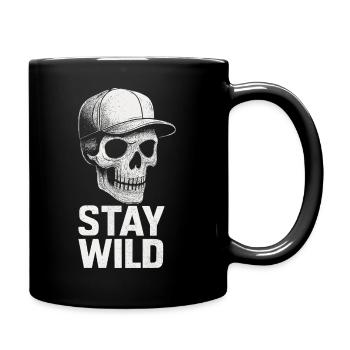 Street Art Skull Stay Wild Urban Style - Full Colour Mug - black - Right