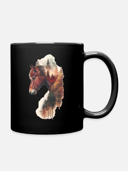 Pferd - Tasse einfarbig - Schwarz
