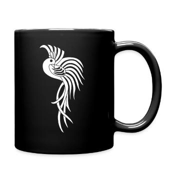 Weißer Vogel des Paradieses - Tasse einfarbig - Schwarz - Rechts