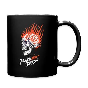 Crâne en Flammes Punk’s Not Dead – Burning Skull - Full Colour Mug - black - Right