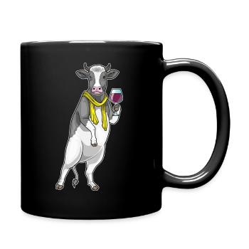 Vin rouge de vache - Mug uni - noir - Droite