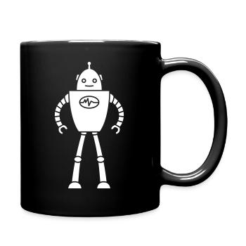 Roboter aus der Zukunft – KI Sci-Fi Nerd Shirt - Tasse einfarbig - Schwarz - Rechts