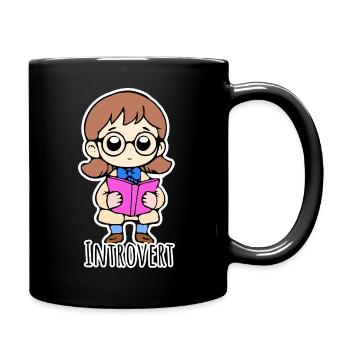 Bin eher zurückhaltend und introvertiert - Tasse einfarbig - Schwarz - Rechts