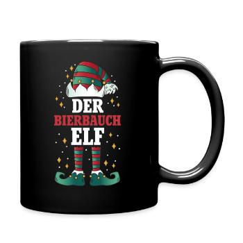Weihnachten Der Bierbauch Elf - Tasse einfarbig - Schwarz - Rechts