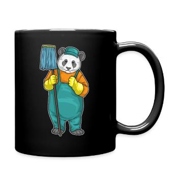 Panda Cleaner Mop Cleaning - Full Colour Mug - black - Right