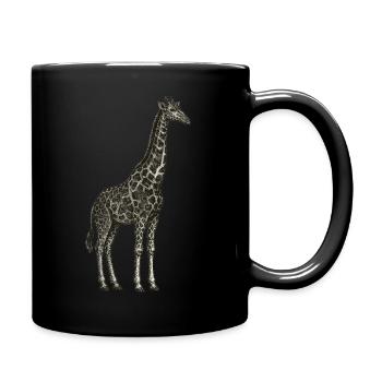 Vintage Giraffe Illustration – Eleganz & Natur - Tasse einfarbig - Schwarz - Rechts