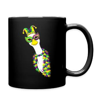 Karneval Vogel Maske - Tasse einfarbig - Schwarz - Rechts