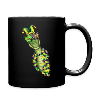 Kroko Mardi Gras Maskenzauber - Tasse einfarbig - Schwarz - Rechts