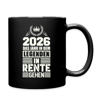 Legenden gehen 2026 in Rente - Tasse einfarbig - Schwarz - Rechts