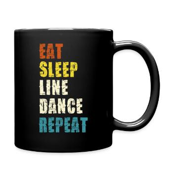 Line Dance Lebensstil Slogan - Tasse einfarbig - Schwarz - Rechts