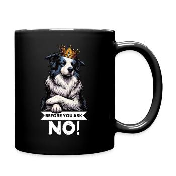 Avant que vous ne demandiez Border Collie Hütehund Collie - Mug uni - noir - Droite