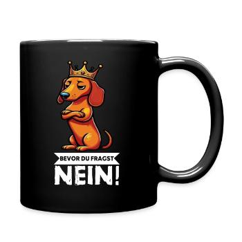 Bevor Du Fragst Dackel Dackelbesitzer Dackelhalter - Tasse einfarbig - Schwarz - Rechts