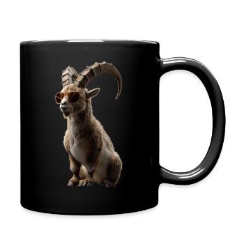 Steinbock Ziege Alpensteinbock Capricorn Ziegen - Tasse einfarbig - Schwarz - Rechts
