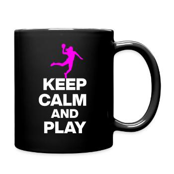 RESTEZ CALMES ET JOUEZ AU HANDBALL ! EM GIFT ALLEMAGNE - Mug uni - noir - Droite