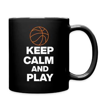 RESTEZ CALMES ET JOUEZ AU BASKET, FANS DE BB GIFT - Mug uni - noir - Droite