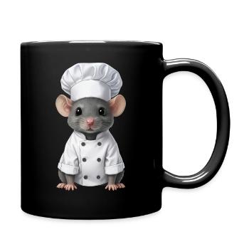 Cute Rat Chef Serveur de restauration - Mug uni - noir - Droite
