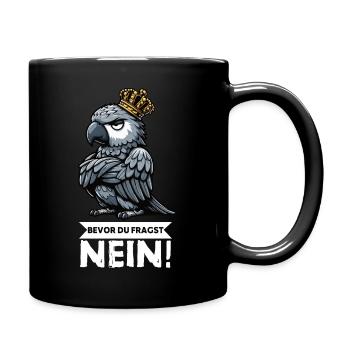 Before you ask: No African grey parrot, parrot, parrot, parrot - Full Colour Mug - black - Right
