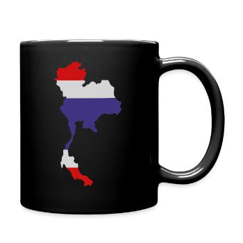 Carte de la Thaïlande avec drapeau - Mug uni - noir - Droite