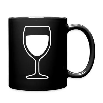 Wein Weinglas Rotwein  - Tasse einfarbig - Schwarz - Rechts