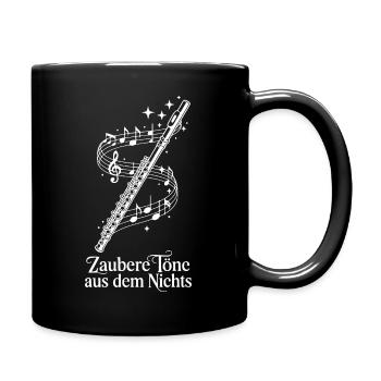 Querflöte mit Noten - Zaubere Töne aus dem Nichts - Tasse einfarbig - Schwarz - Rechts