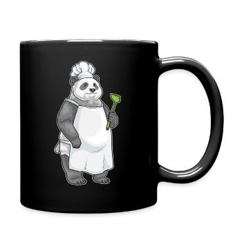 Panda Koch Pfannenwender Kochen - Tasse einfarbig - Schwarz - Rechts