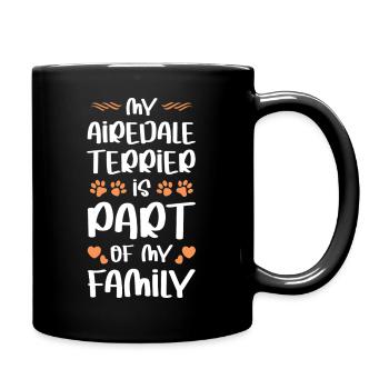 Airedale Terrier Family Band - Full Colour Mug - black - Right
