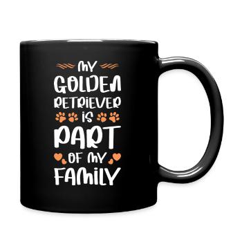 My Golden Retriever is part of the family - Full Colour Mug - black - Right