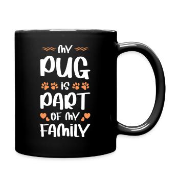 Mon chien fait partie de la famille - Mug uni - noir - Droite