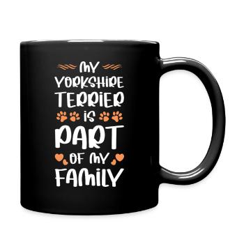 Mein Yorkshire Terrier Familienmitglied - Tasse einfarbig - Schwarz - Rechts