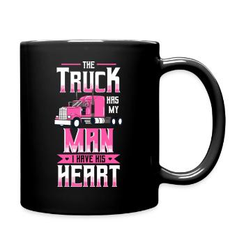Pink Truck Heart Love Grafik - Tasse einfarbig - Schwarz - Rechts