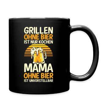 Bier Bierliebhaberin Mutter Mama - Tasse einfarbig - Schwarz - Rechts