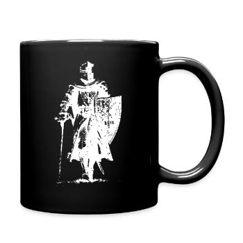 Ritter in Rüstung Silhouette - Tasse einfarbig - Schwarz - Rechts