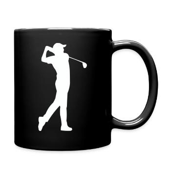Golfer Silhouette im Schwung - Tasse einfarbig - Schwarz - Rechts