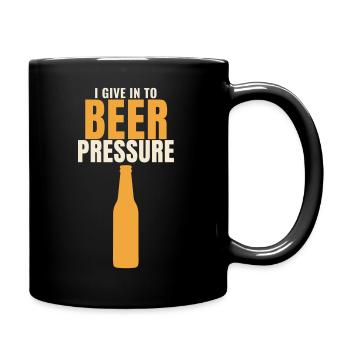 Je cède à la pression de la bière Lustiger Spruch - Mug uni - noir - Droite