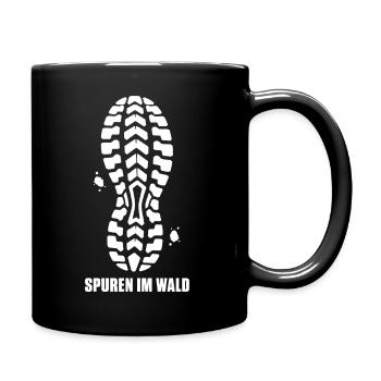 Spurem Im Wald – Trail Running Schuh Sohle Spruch - Tasse einfarbig - Schwarz - Rechts