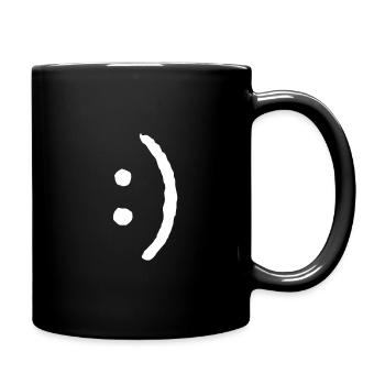 Visage heureux - Mug uni - noir - Droite