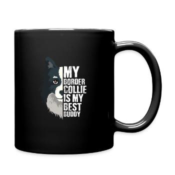 Border Collie Geschenk für einen Hundebesitzer - Tasse einfarbig - Schwarz - Rechts
