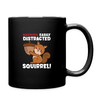 Eichhörnchen Haselnuss Squirrel Whisperer Sprüche - Tasse einfarbig - Schwarz - Rechts