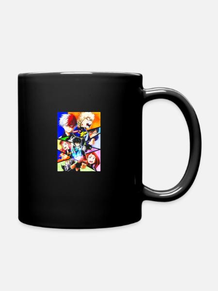 Graphic Academia Anime Retro My Hero Art Heroes - Mug uni - noir