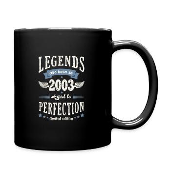 born in 2003 anniversary 19 years gift legend - Full Colour Mug - black - Right
