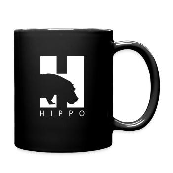 HIppo Silhouette Nilpferd - Tasse einfarbig - Schwarz - Rechts