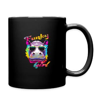 Funky Girl Hippopotame - Mug uni - noir - Droite