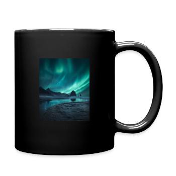 Northern lights | aurora borealis - Full Colour Mug - black - Right