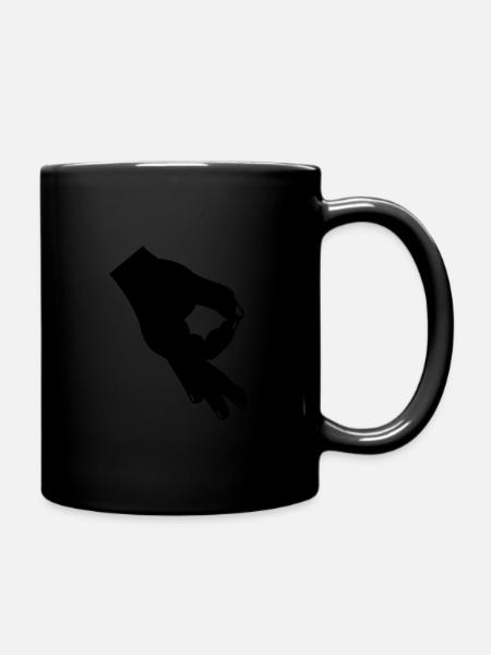 hand loch - Tasse einfarbig - Schwarz